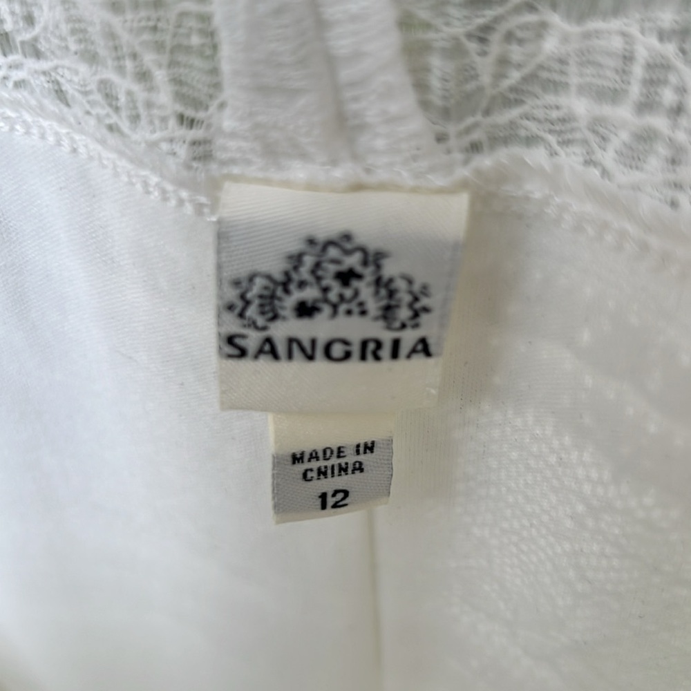 Sangria White Lace Sleeveless dress fully lined size 12 - Picture 11 of 14